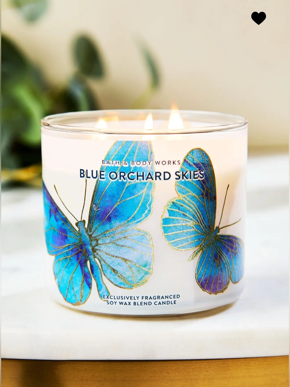 BBW Blue Orchard Skies 3 Wick Candle